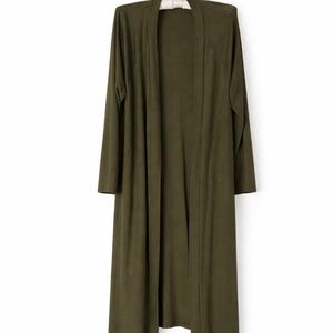 Torrid Green Open-Front Duster Sweater